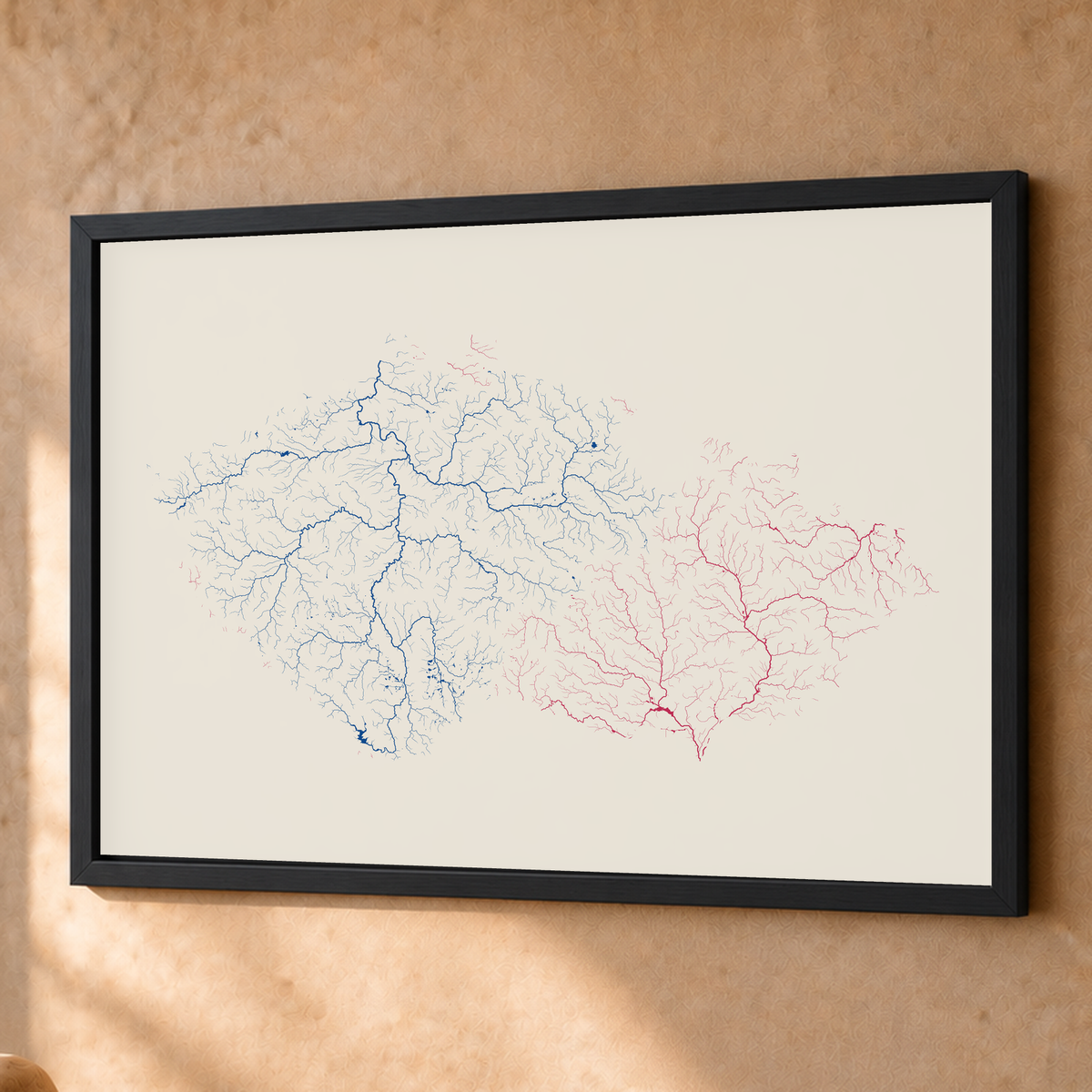 Beautiful Rivers — Chéquia — Risografia, Fine art emoldurado · 60 × 80 cm, Preto · Sem margem