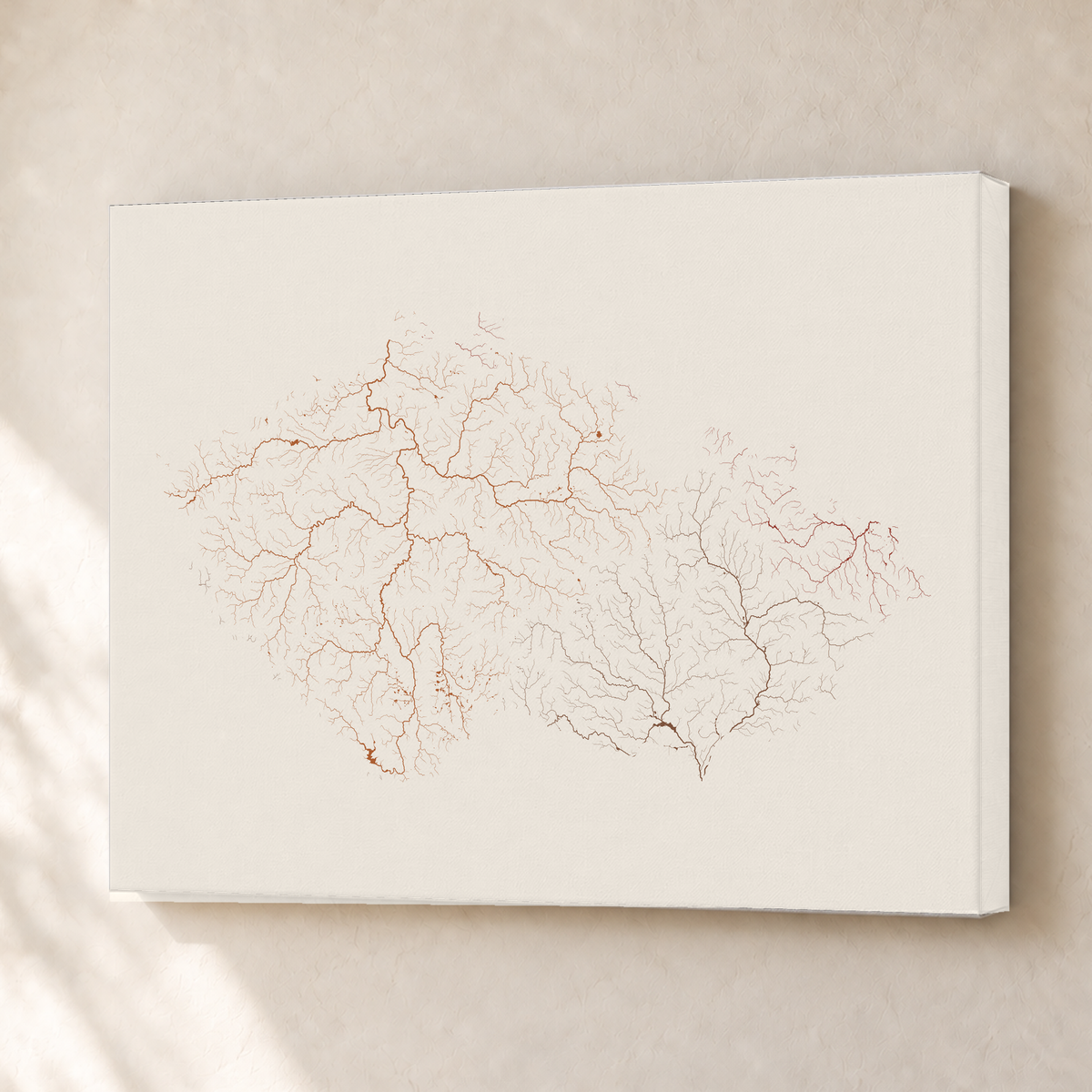 Beautiful Rivers — Chéquia — Terracota e areia, Canvas · 30 × 40 cm, Sem margem