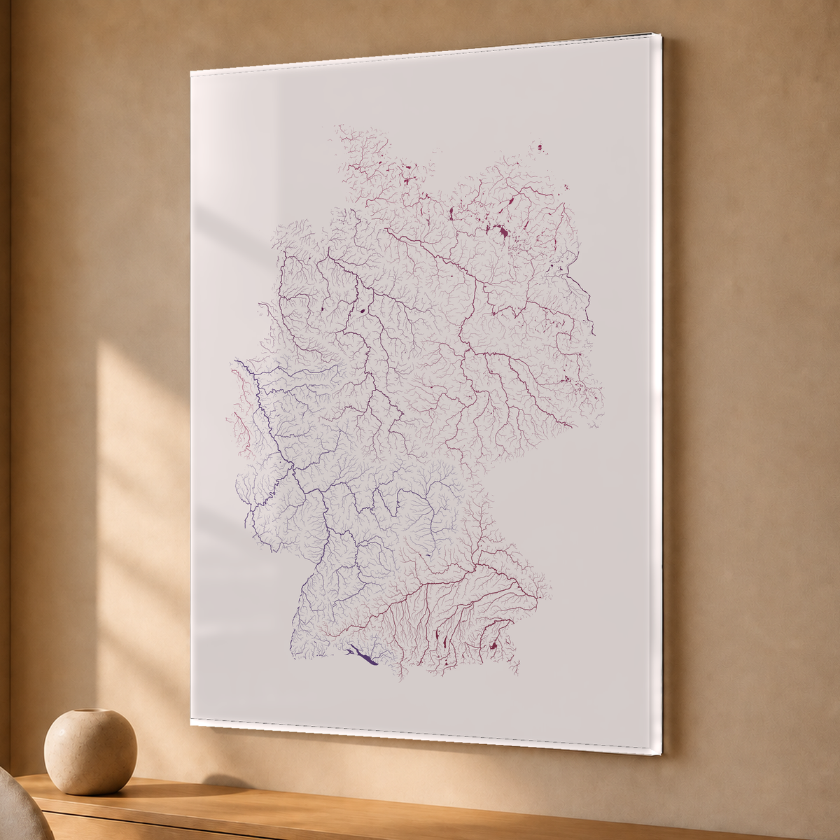 Beautiful Rivers — Alemanha — Ameixa e rosé, Acrílico · 30 × 40 cm, Sem margem