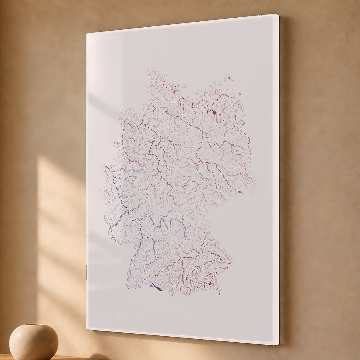 Beautiful Rivers — Alemanha — Ameixa e rosé, Acrílico · 40 × 60 cm, Sem margem