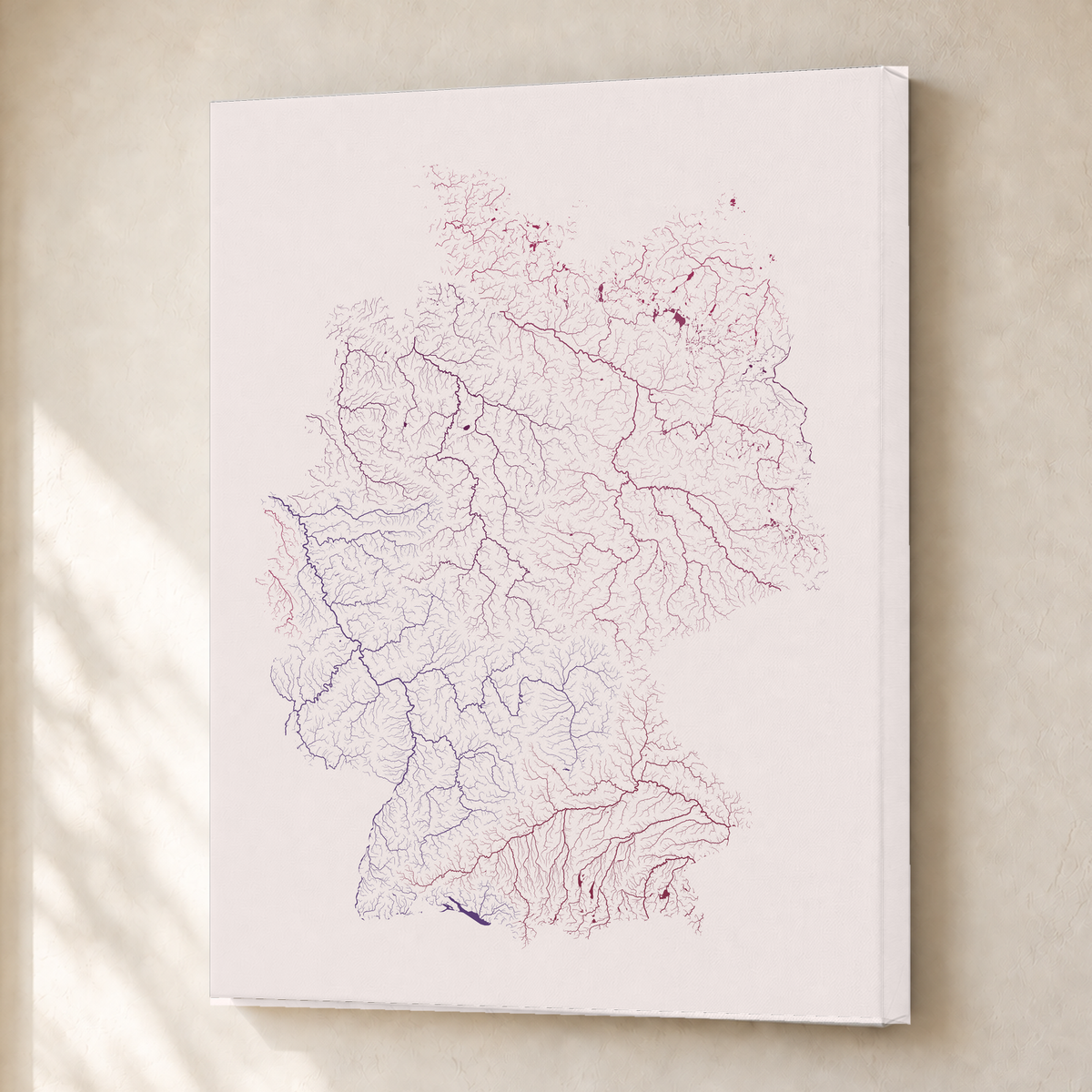 Beautiful Rivers — Alemanha — Ameixa e rosé, Canvas · 30 × 40 cm, Sem margem