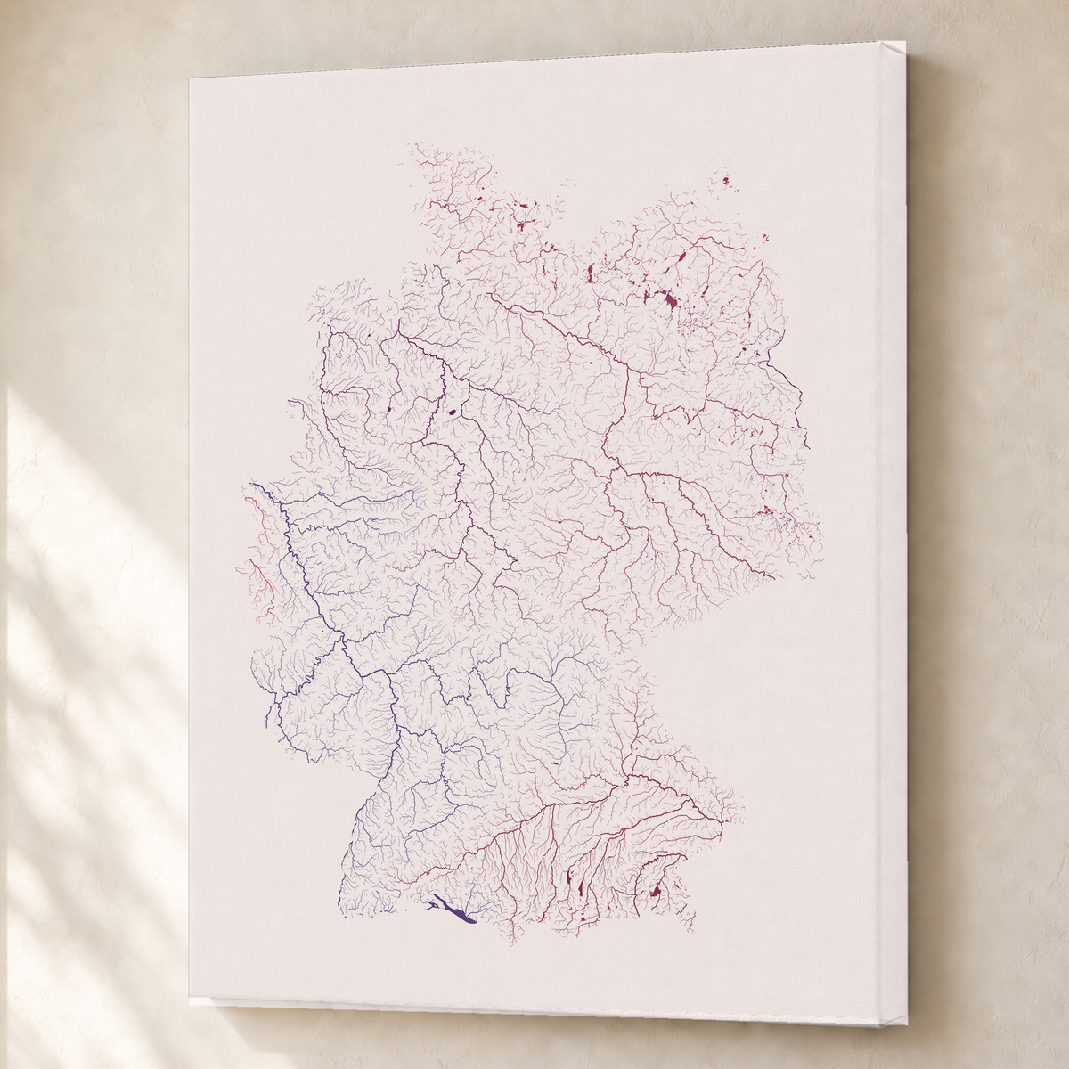 Beautiful Rivers — Alemanha — Ameixa e rosé, Canvas · 60 × 80 cm, Sem margem