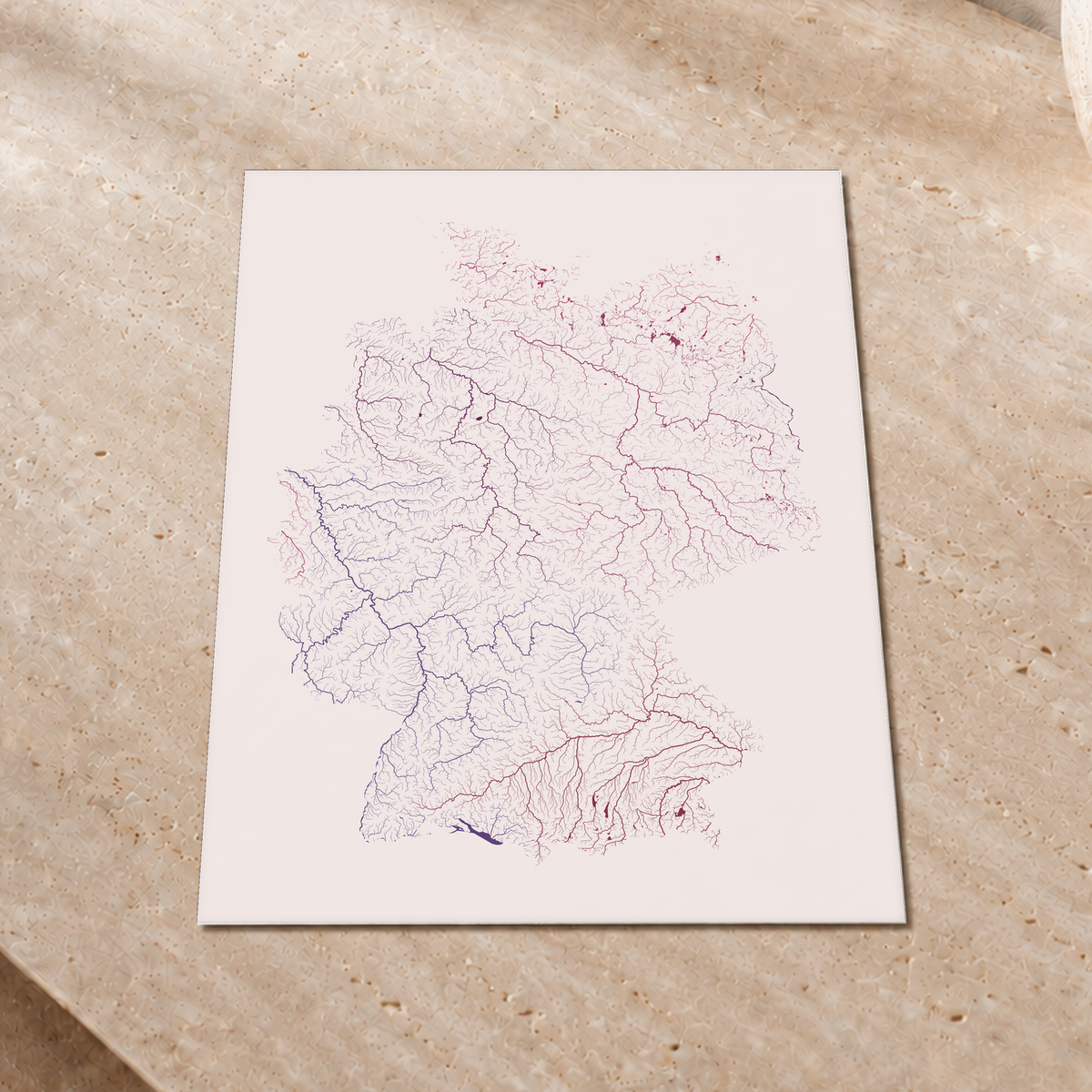 Beautiful Rivers — Alemanha — Ameixa e rosé, Impressão fine art · 30 × 40 cm, Sem margem