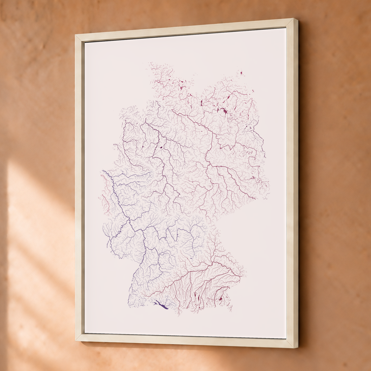 Beautiful Rivers — Alemanha — Ameixa e rosé, Fine art emoldurado · 30 × 40 cm, Branco · Sem margem