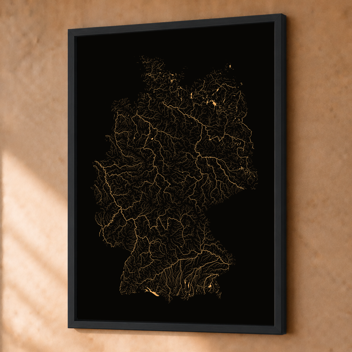 Beautiful Rivers — Alemanha — Cobre, Fine art emoldurado · 45 × 60 cm, Preto · Sem margem