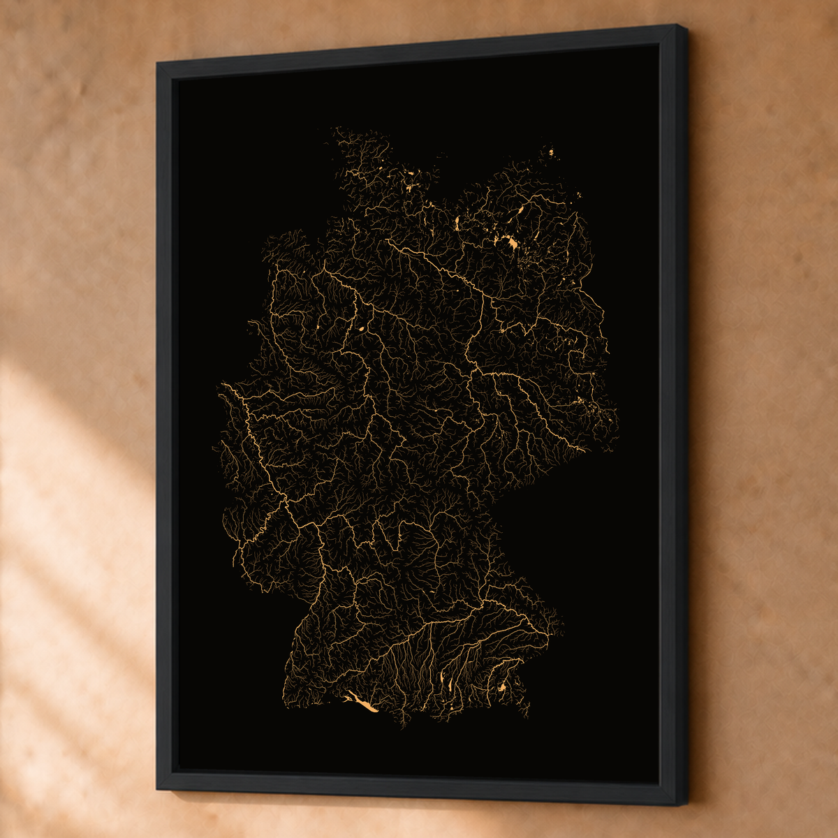 Beautiful Rivers — Alemanha — Cobre, Fine art emoldurado · 60 × 80 cm, Preto · Sem margem