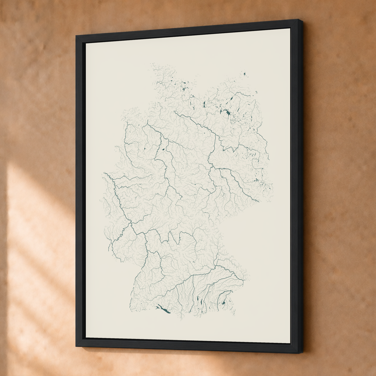 Beautiful Rivers — Alemanha — Natural e luminosa, Fine art emoldurado · 30 × 40 cm, Preto · Sem margem