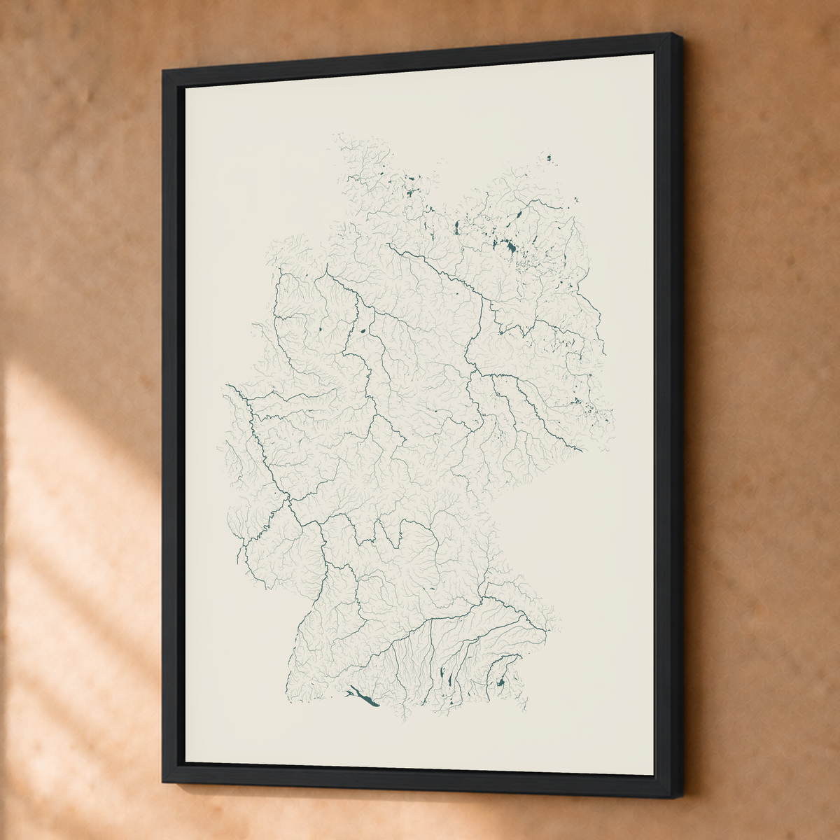 Beautiful Rivers — Alemanha — Natural e luminosa, Fine art emoldurado · 45 × 60 cm, Preto · Sem margem
