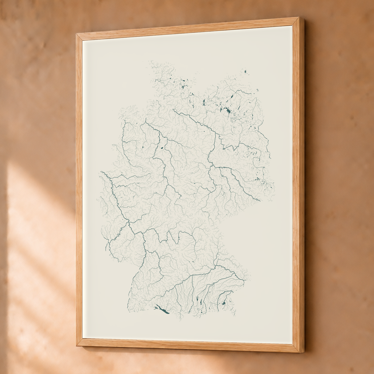 Beautiful Rivers — Alemanha — Natural e luminosa, Fine art emoldurado · 45 × 60 cm, Natural · Sem margem