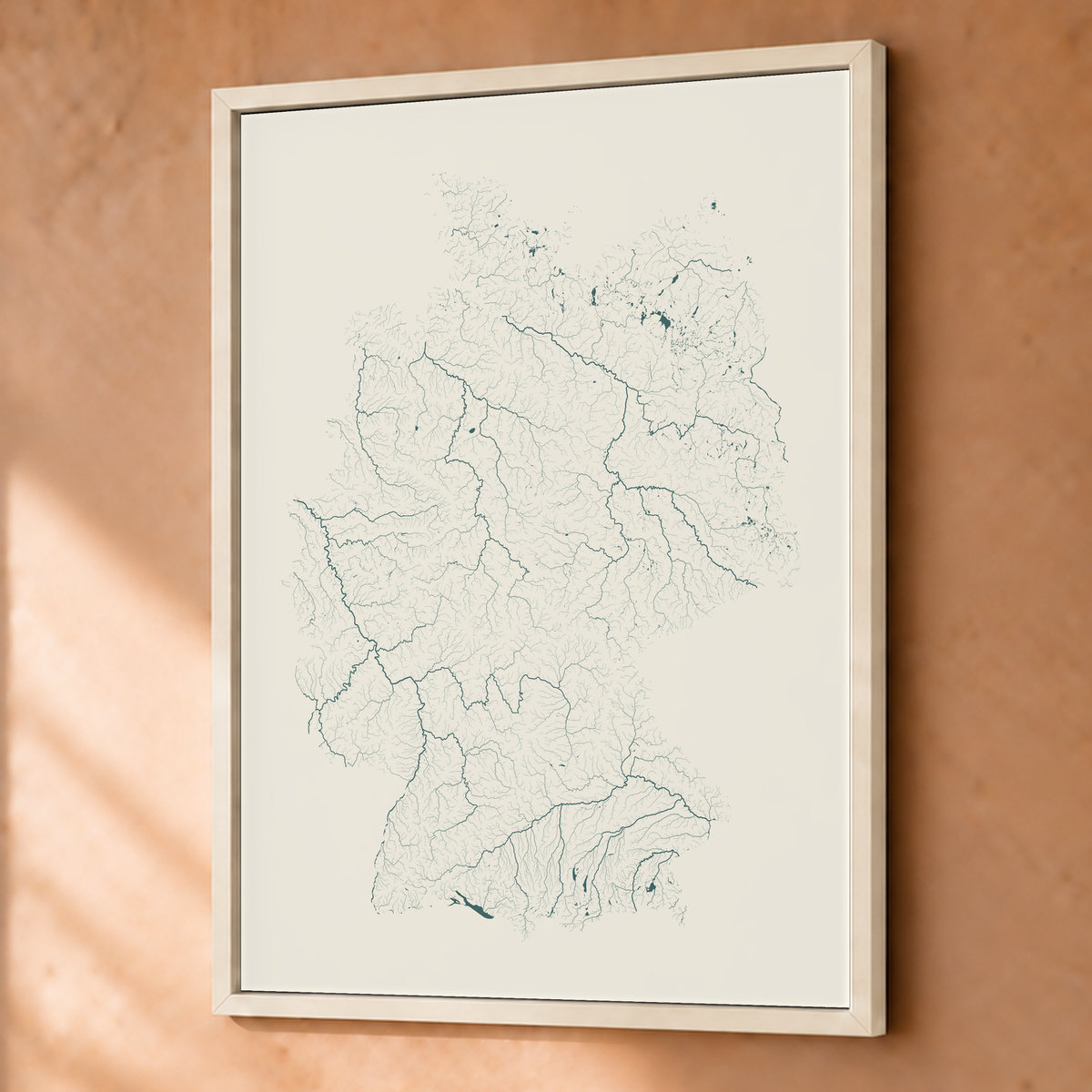 Beautiful Rivers — Alemanha — Natural e luminosa, Fine art emoldurado · 45 × 60 cm, Branco · Sem margem