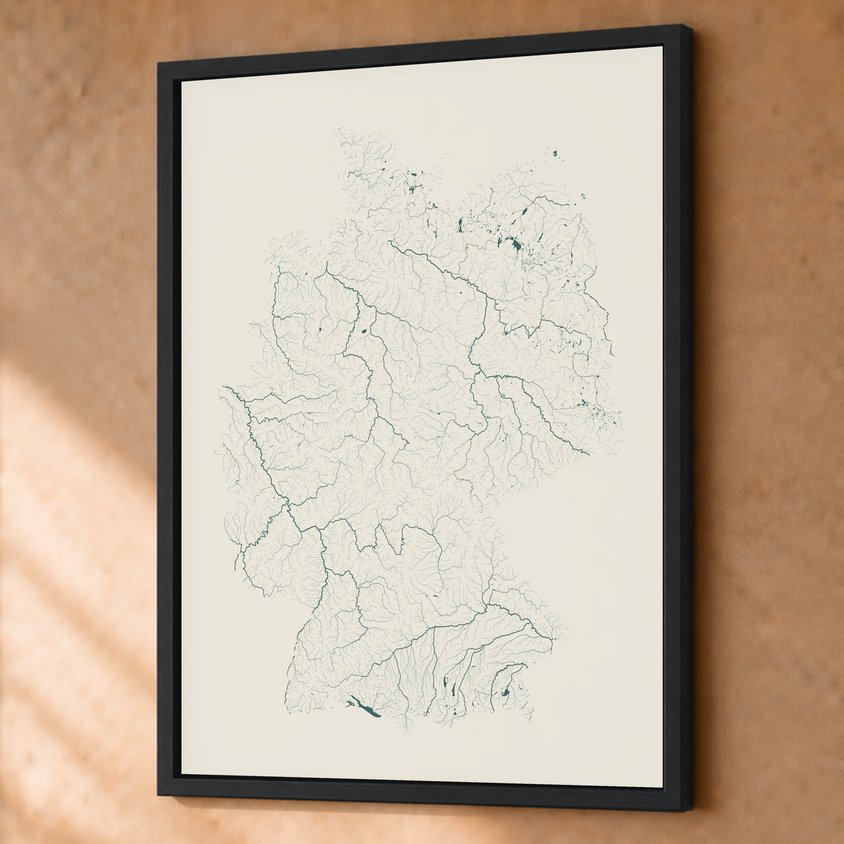 Beautiful Rivers — Alemanha — Natural e luminosa, Fine art emoldurado · 60 × 80 cm, Preto · Sem margem