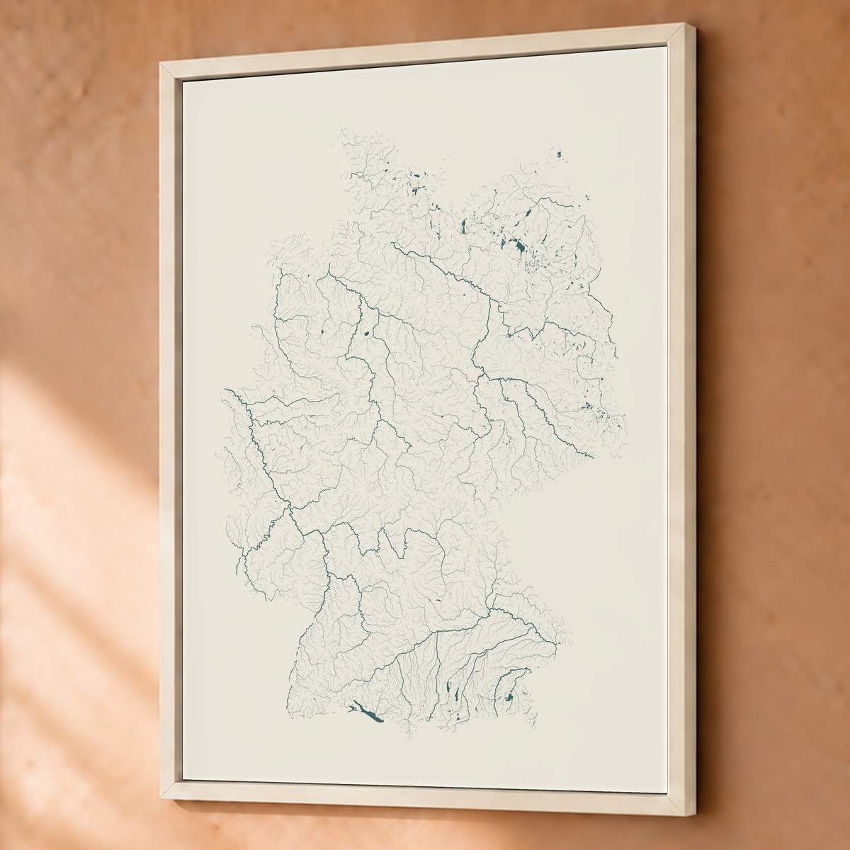 Beautiful Rivers — Alemanha — Natural e luminosa, Fine art emoldurado · 60 × 80 cm, Branco · Sem margem
