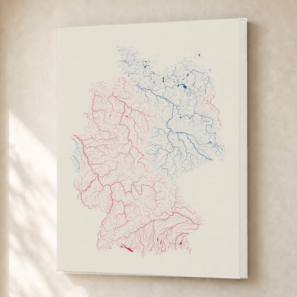 Beautiful Rivers — Alemanha — Risografia, Canvas · 30 × 40 cm, Sem margem