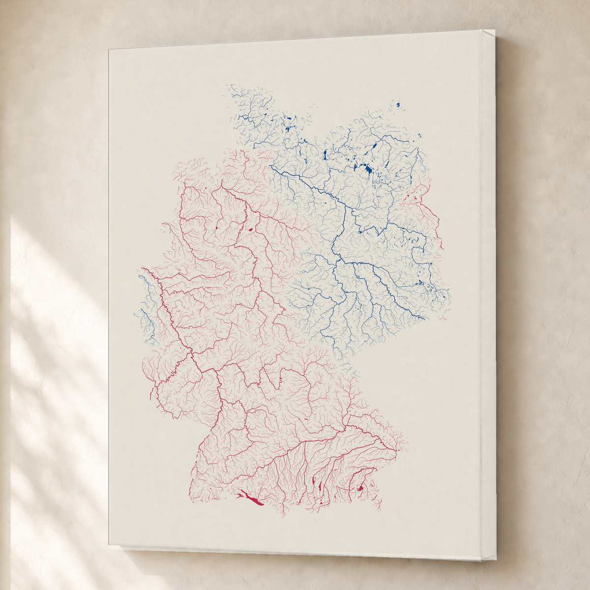 Beautiful Rivers — Alemanha — Risografia, Canvas · 45 × 60 cm, Sem margem