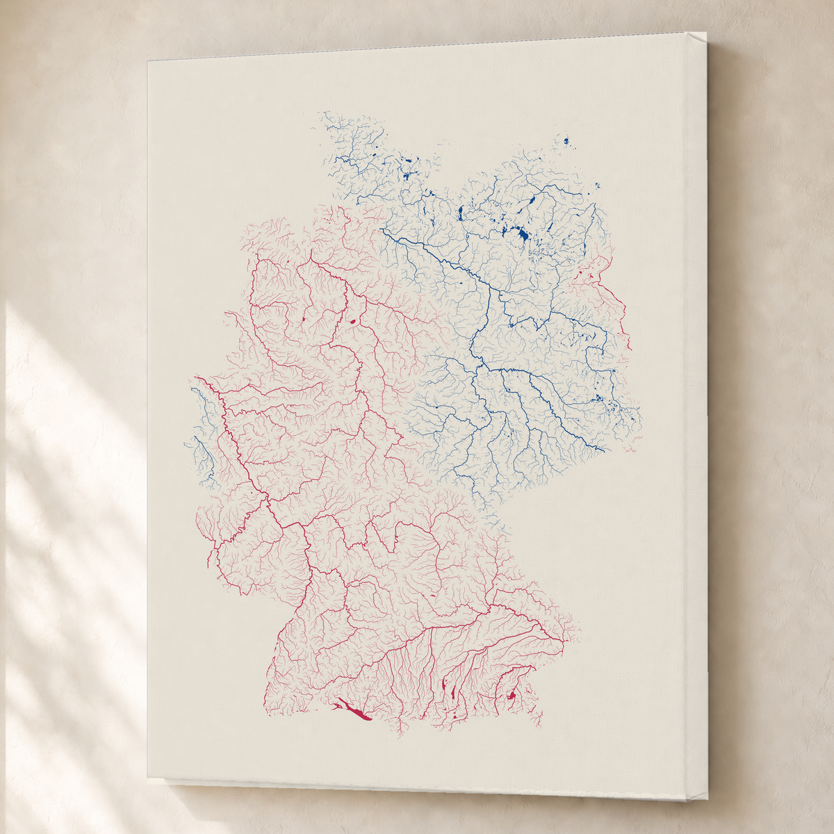 Beautiful Rivers — Alemanha — Risografia, Canvas · 60 × 80 cm, Sem margem