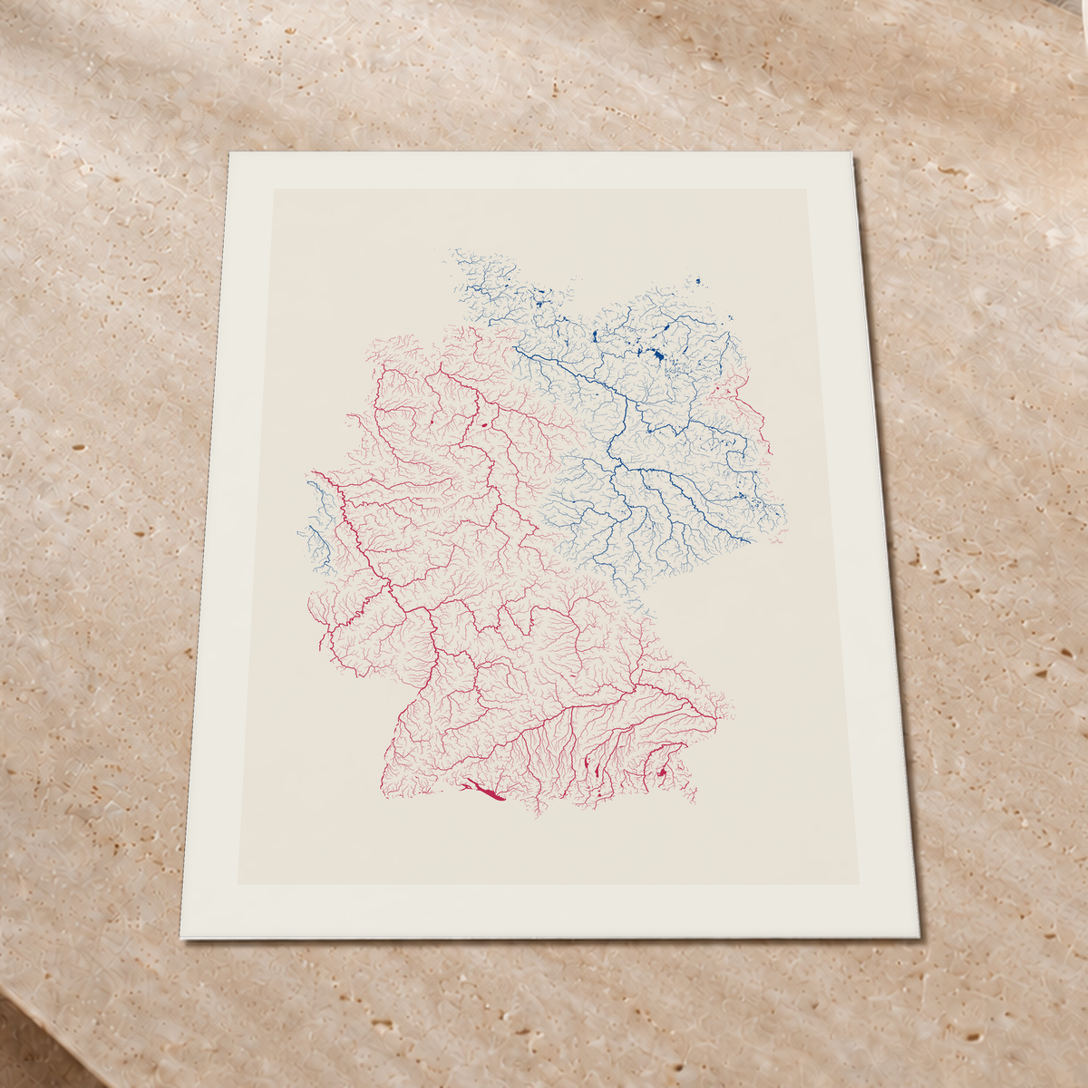 Beautiful Rivers — Alemanha — Risografia, Impressão fine art · 60 × 80 cm, Margem branca