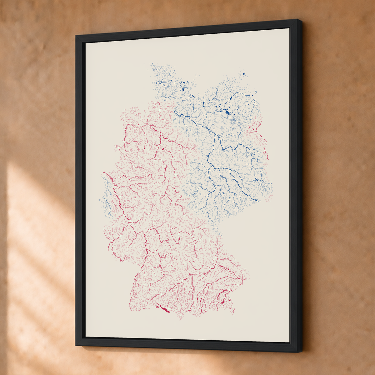 Beautiful Rivers — Alemanha — Risografia, Fine art emoldurado · 30 × 40 cm, Preto · Sem margem