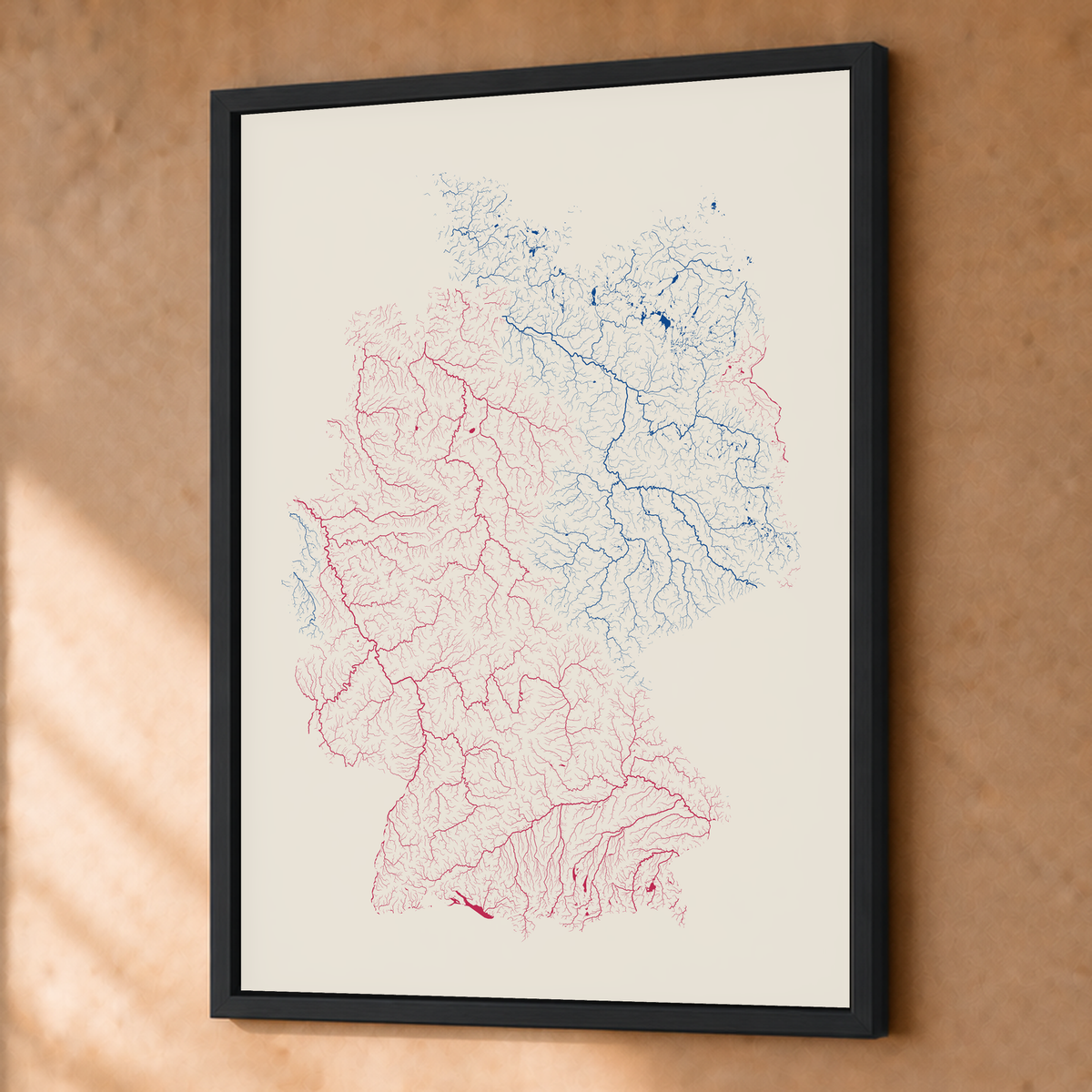 Beautiful Rivers — Alemanha — Risografia, Fine art emoldurado · 45 × 60 cm, Preto · Sem margem