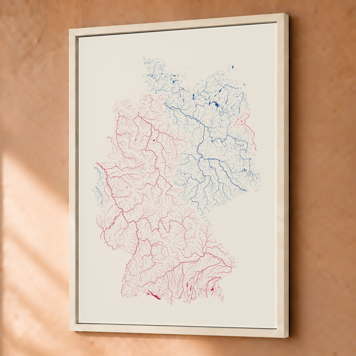 Beautiful Rivers — Alemanha — Risografia, Fine art emoldurado · 45 × 60 cm, Branco · Sem margem
