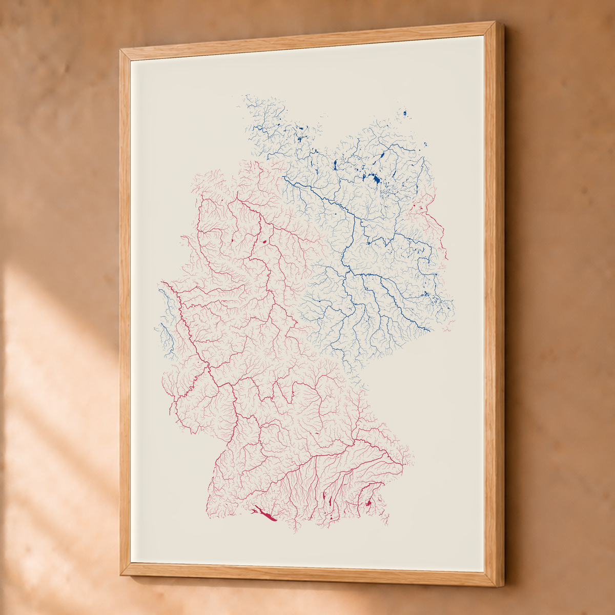 Beautiful Rivers — Alemanha — Risografia, Fine art emoldurado · 60 × 80 cm, Natural · Sem margem