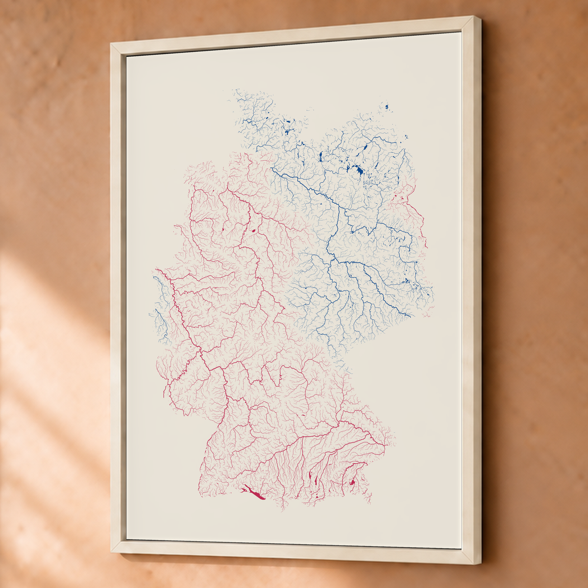 Beautiful Rivers — Alemanha — Risografia, Fine art emoldurado · 60 × 80 cm, Branco · Sem margem