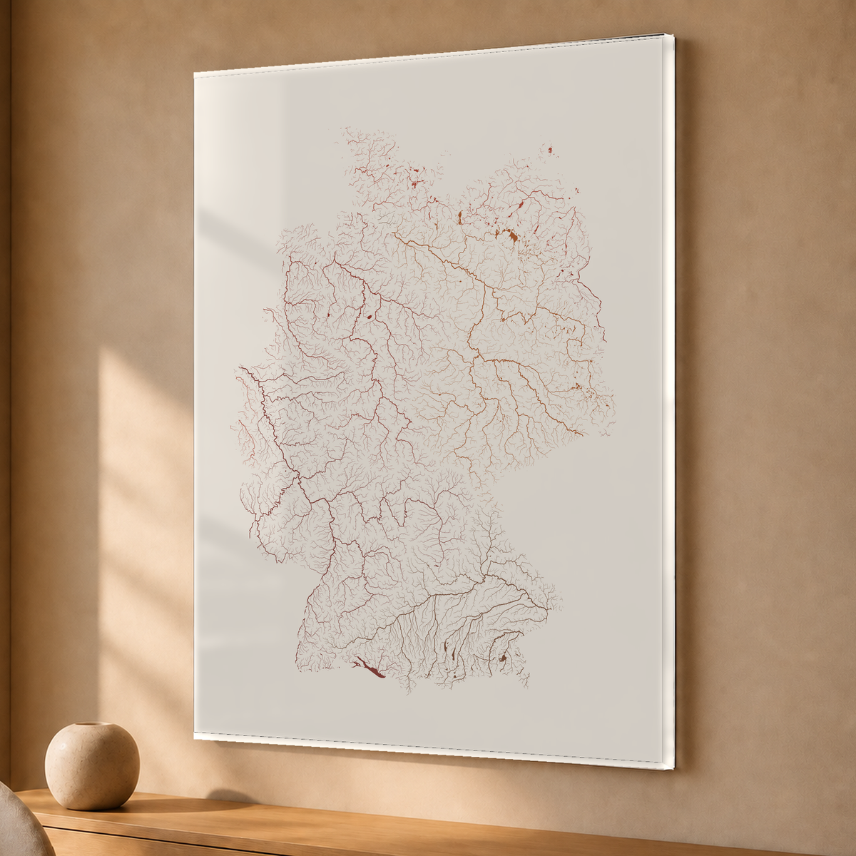 Beautiful Rivers — Alemanha — Terracota e areia, Acrílico · 30 × 40 cm, Sem margem
