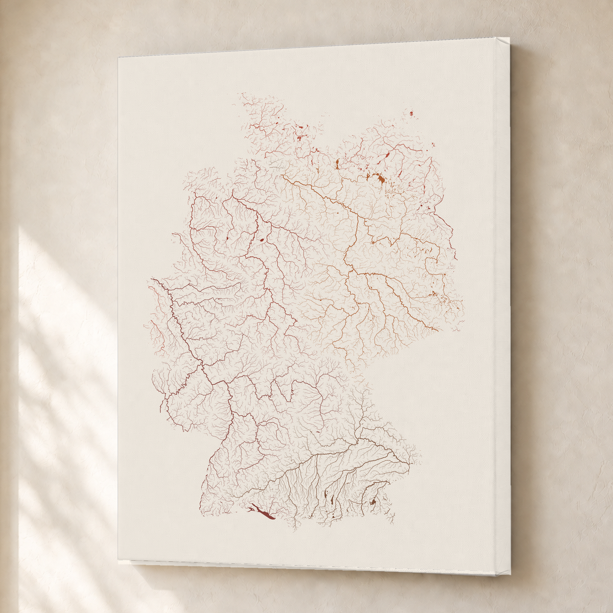 Beautiful Rivers — Alemanha — Terracota e areia, Canvas · 30 × 40 cm, Sem margem
