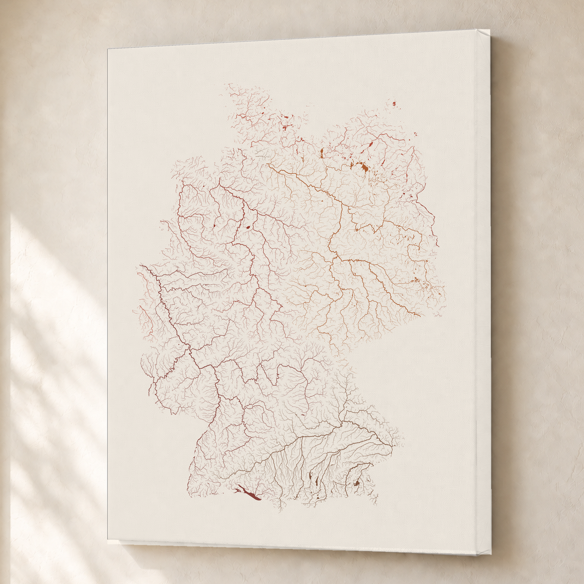 Beautiful Rivers — Alemanha — Terracota e areia, Canvas · 45 × 60 cm, Sem margem