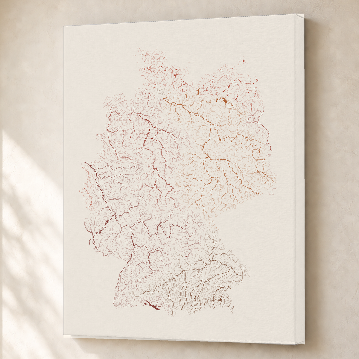 Beautiful Rivers — Alemanha — Terracota e areia, Canvas · 60 × 80 cm, Sem margem