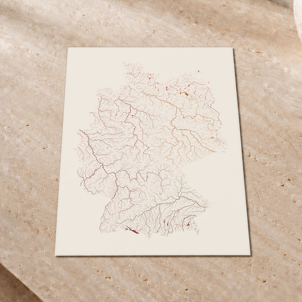 Beautiful Rivers — Alemanha — Terracota e areia, Impressão fine art · 30 × 40 cm, Sem margem