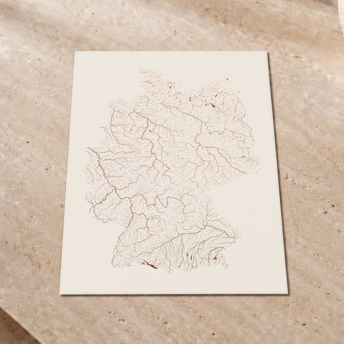 Beautiful Rivers — Alemanha — Terracota e areia, Impressão fine art · 45 × 60 cm, Sem margem
