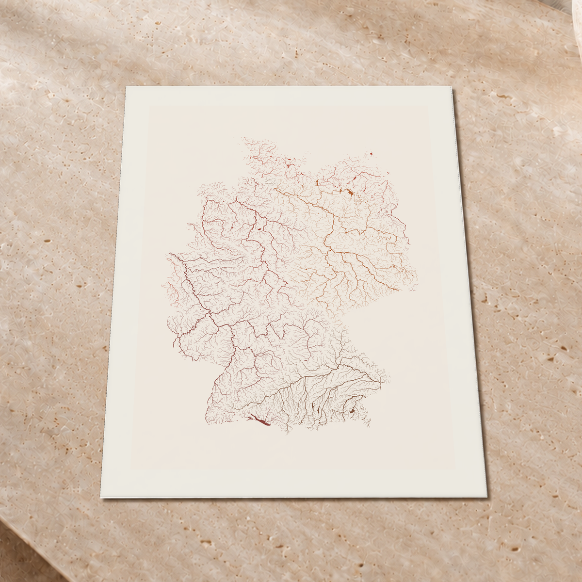 Beautiful Rivers — Alemanha — Terracota e areia, Impressão fine art · 45 × 60 cm, Margem branca