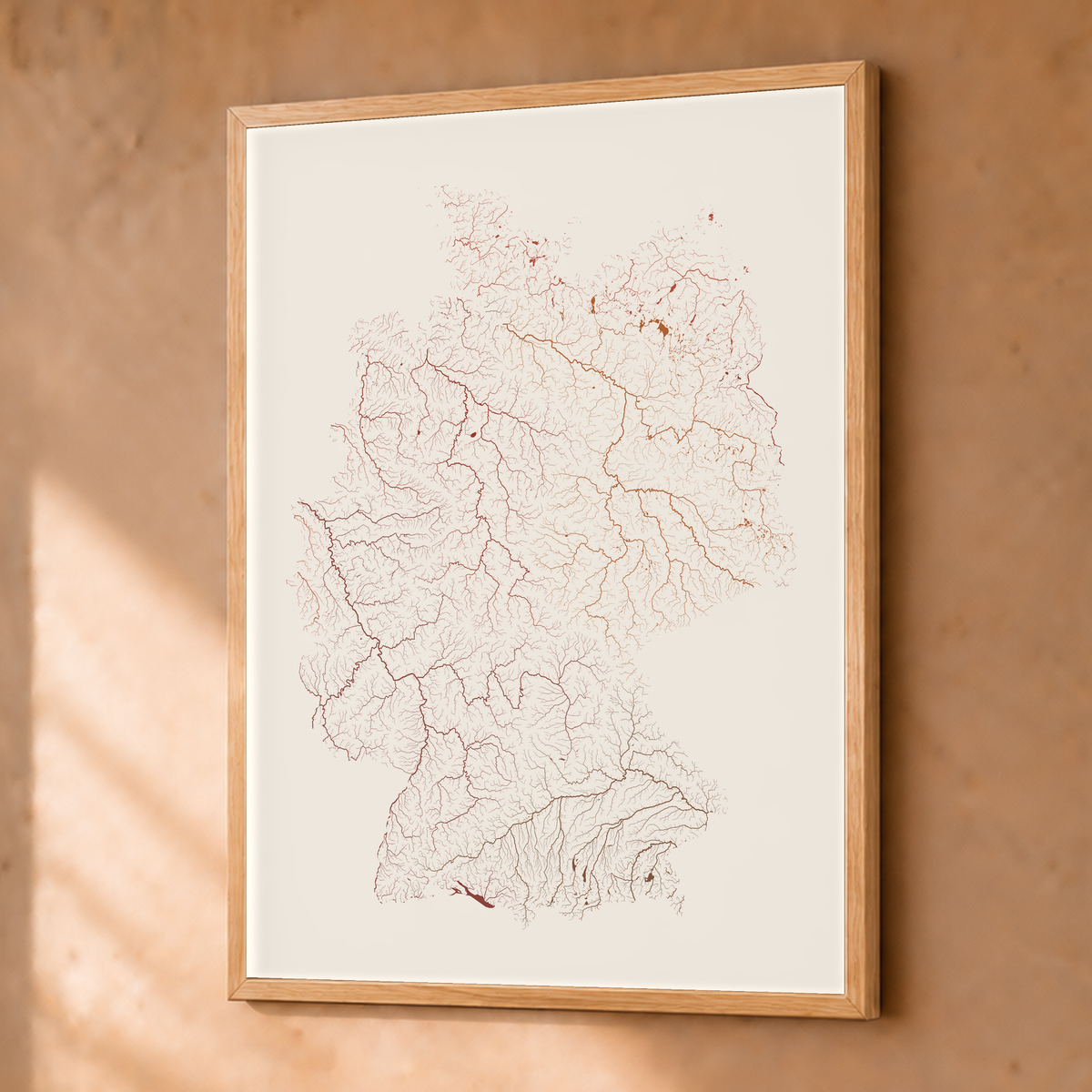 Beautiful Rivers — Alemanha — Terracota e areia, Fine art emoldurado · 30 × 40 cm, Natural · Sem margem