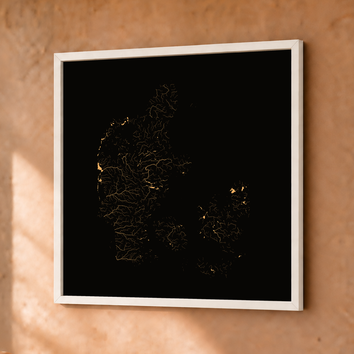 Beautiful Rivers — Dinamarca — Cobre, Fine art emoldurado · 30 × 30 cm, Branco · Sem margem