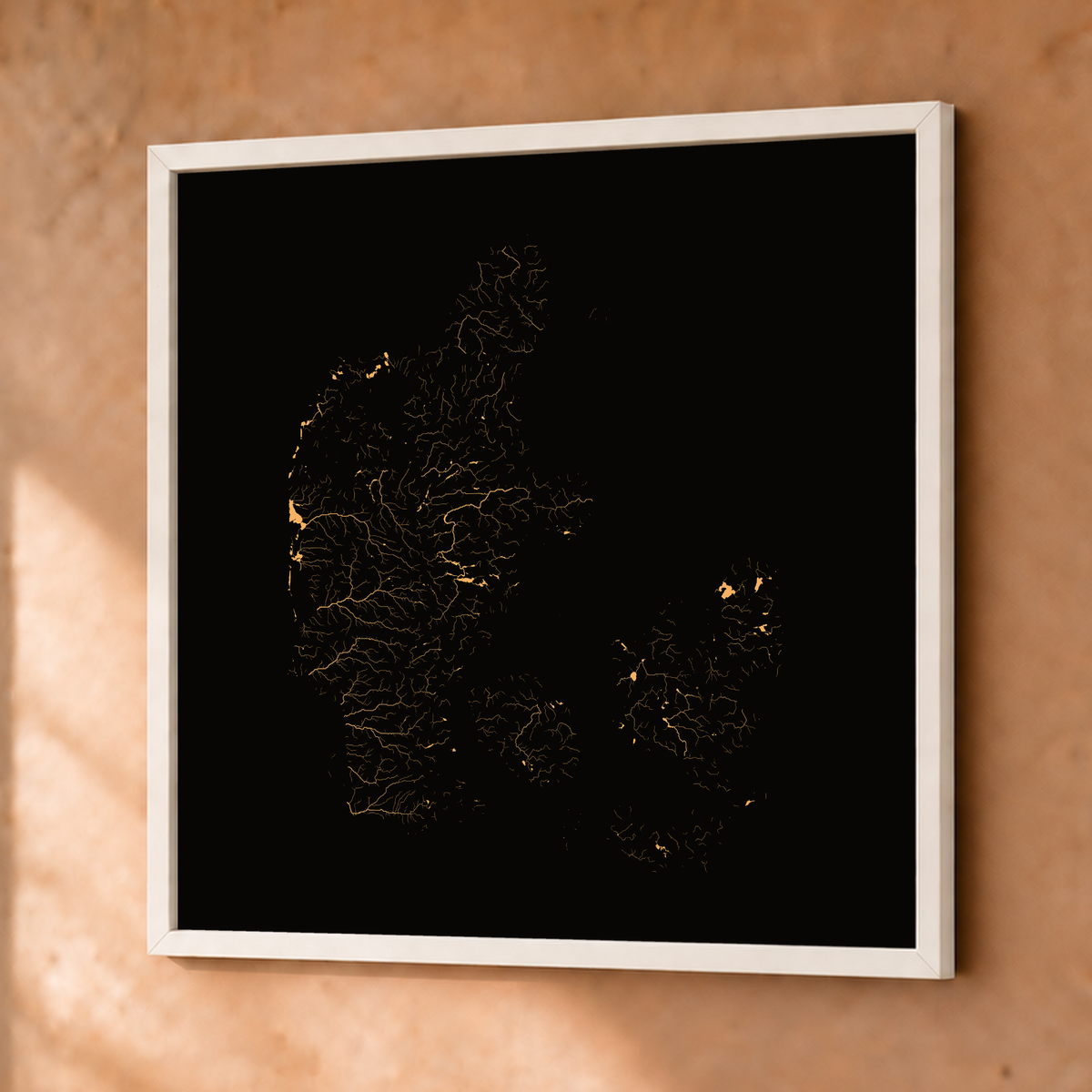 Beautiful Rivers — Dinamarca — Cobre, Fine art emoldurado · 76 × 76 cm, Branco · Sem margem