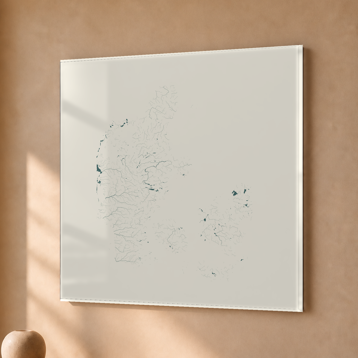 Beautiful Rivers — Dinamarca — Natural e luminosa, Acrílico · 50 × 50 cm, Sem margem