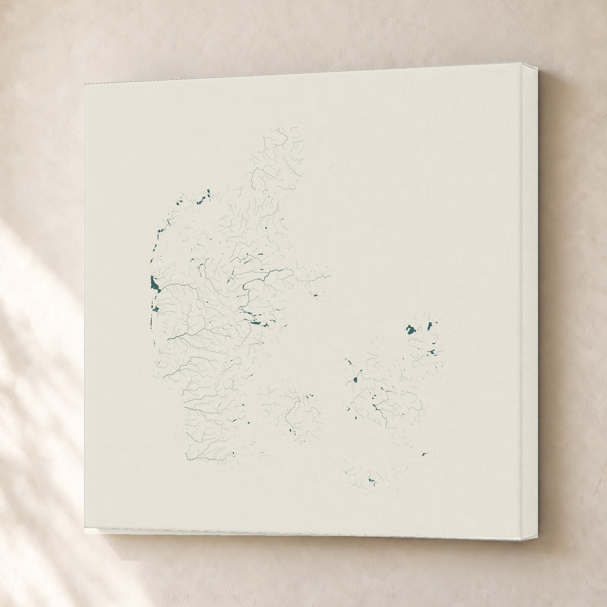 Beautiful Rivers — Dinamarca — Natural e luminosa, Canvas · 50 × 50 cm, Sem margem