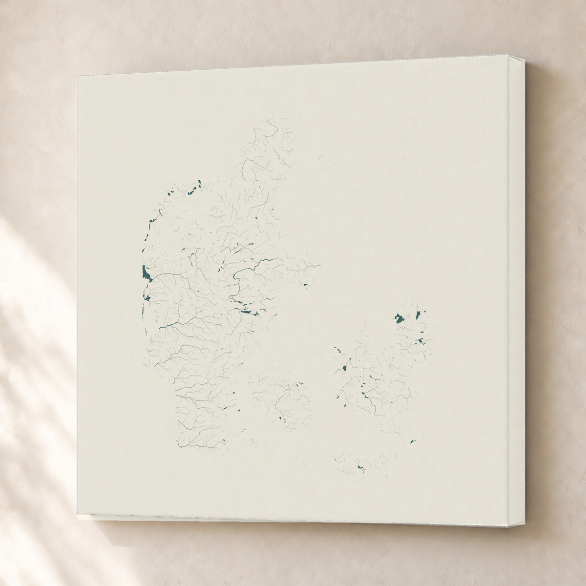 Beautiful Rivers — Dinamarca — Natural e luminosa, Canvas · 76 × 76 cm, Sem margem