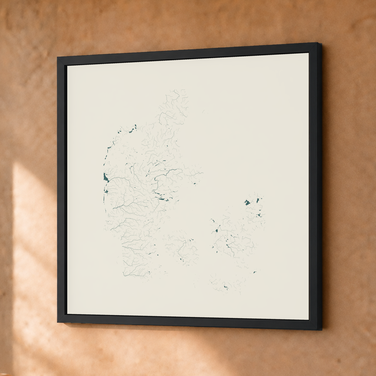 Beautiful Rivers — Dinamarca — Natural e luminosa, Fine art emoldurado · 30 × 30 cm, Preto · Sem margem
