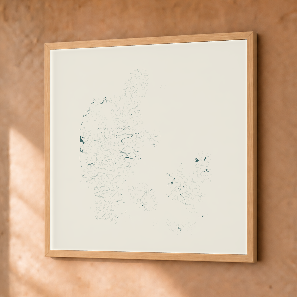 Beautiful Rivers — Dinamarca — Natural e luminosa, Fine art emoldurado · 50 × 50 cm, Natural · Sem margem