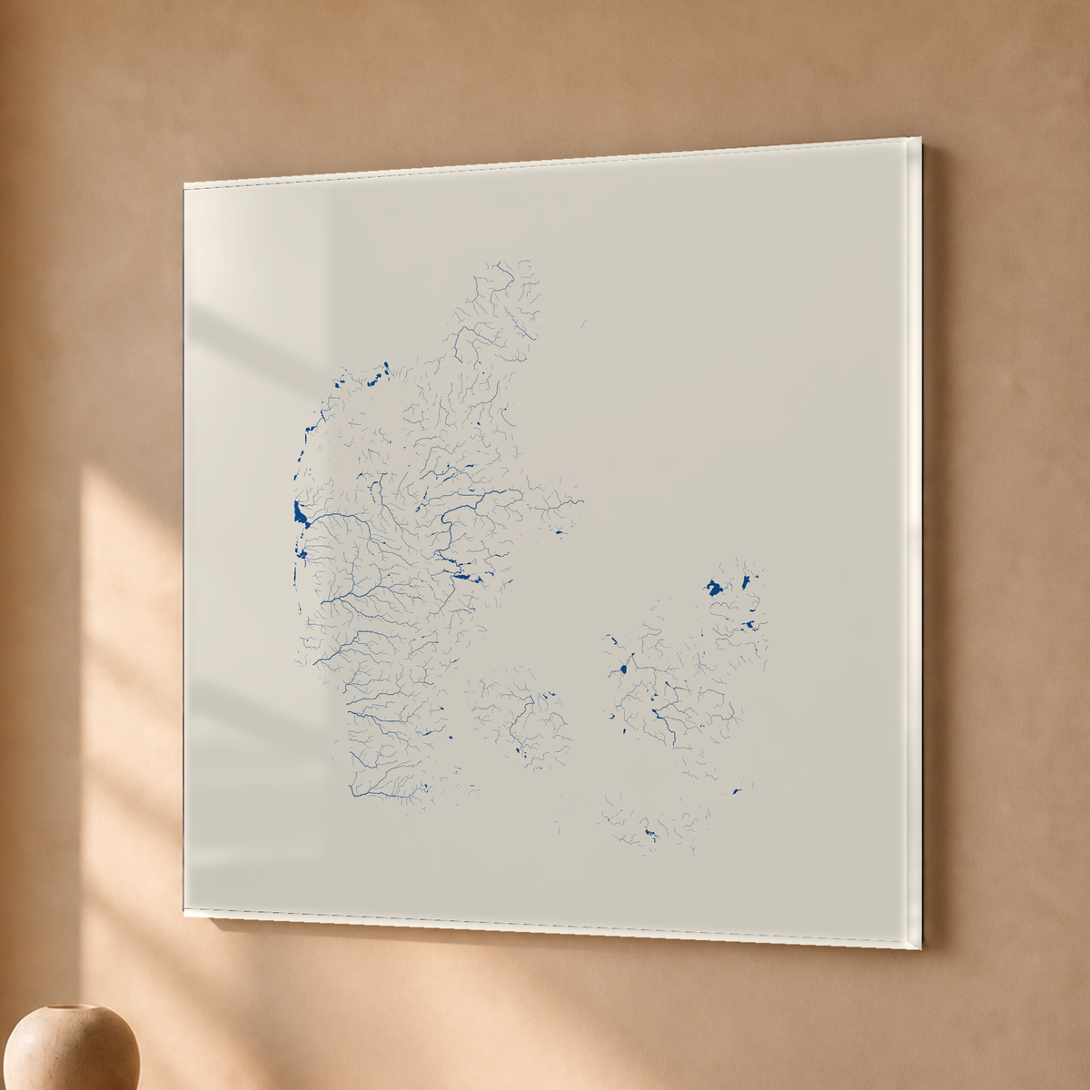 Beautiful Rivers — Dinamarca — Risografia, Acrílico · 50 × 50 cm, Sem margem