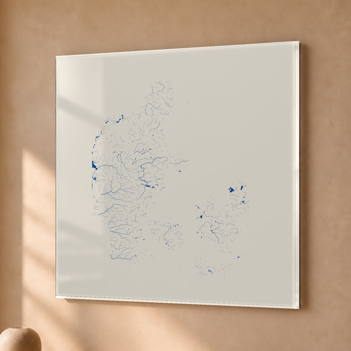 Beautiful Rivers — Dinamarca — Risografia, Acrílico · 76 × 76 cm, Sem margem
