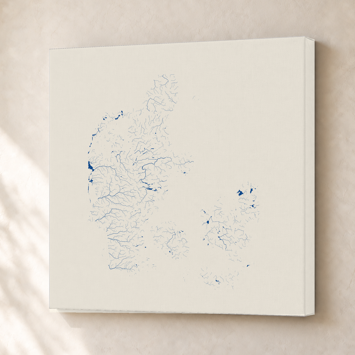 Beautiful Rivers — Dinamarca — Risografia, Canvas · 50 × 50 cm, Sem margem