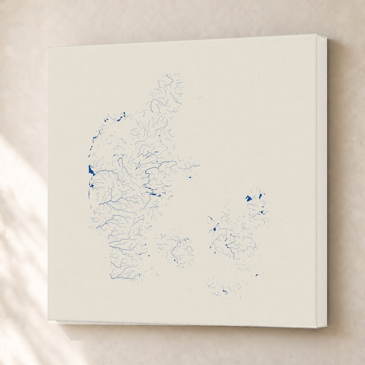 Beautiful Rivers — Dinamarca — Risografia, Canvas · 76 × 76 cm, Sem margem