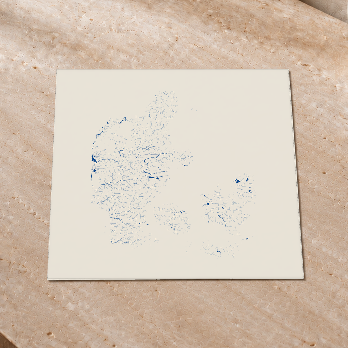 Beautiful Rivers — Dinamarca — Risografia, Impressão fine art · 50 × 50 cm, Sem margem