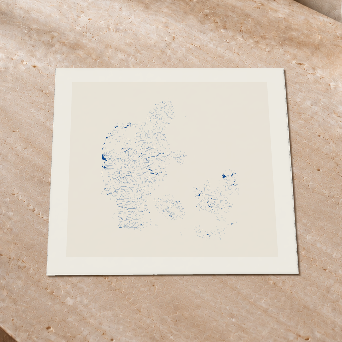 Beautiful Rivers — Dinamarca — Risografia, Impressão fine art · 50 × 50 cm, Margem branca