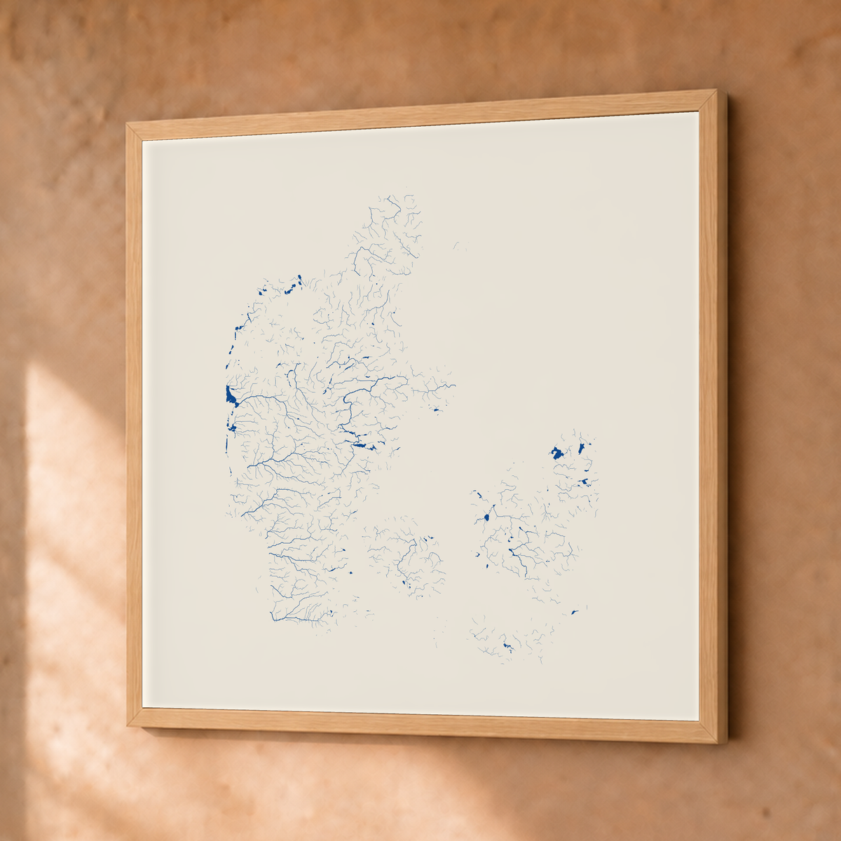Beautiful Rivers — Dinamarca — Risografia, Fine art emoldurado · 50 × 50 cm, Natural · Sem margem
