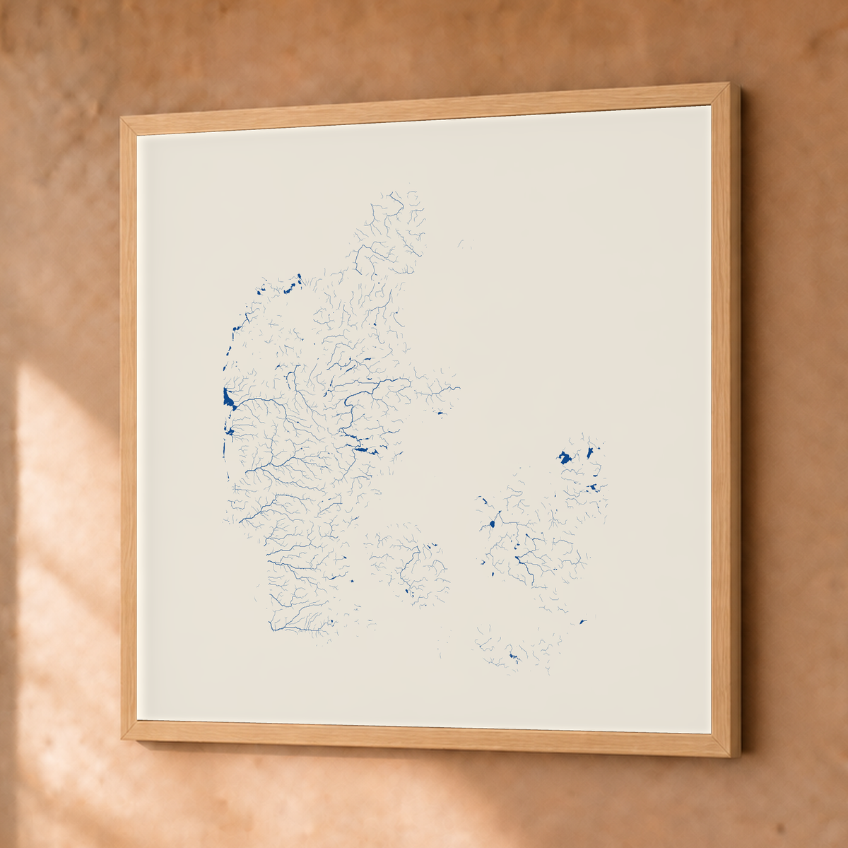 Beautiful Rivers — Dinamarca — Risografia, Fine art emoldurado · 76 × 76 cm, Natural · Sem margem