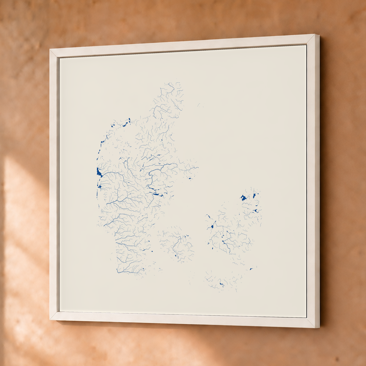 Beautiful Rivers — Dinamarca — Risografia, Fine art emoldurado · 76 × 76 cm, Branco · Sem margem