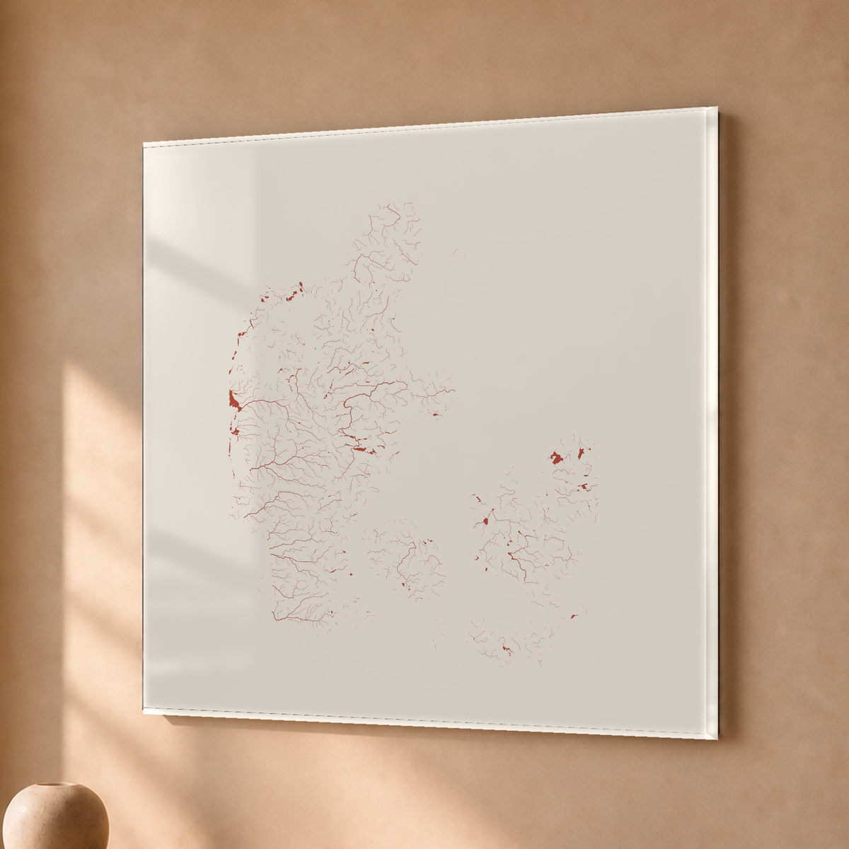 Beautiful Rivers — Dinamarca — Terracota e areia, Acrílico · 50 × 50 cm, Sem margem
